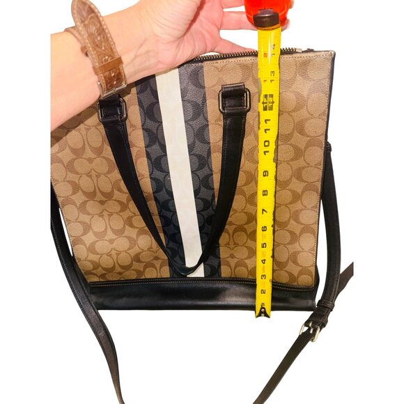 COACH GRAHAM STRUCTURED TOTE SIGNATURE CANVAS VARSITY STRIPE (6707) PREPPY Y2K - Picture 6 of 15